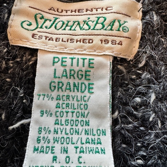 NWT Vintage St John’s Bay Knit Zip Up Sweater 
Petite Large - Picture 8 of 9